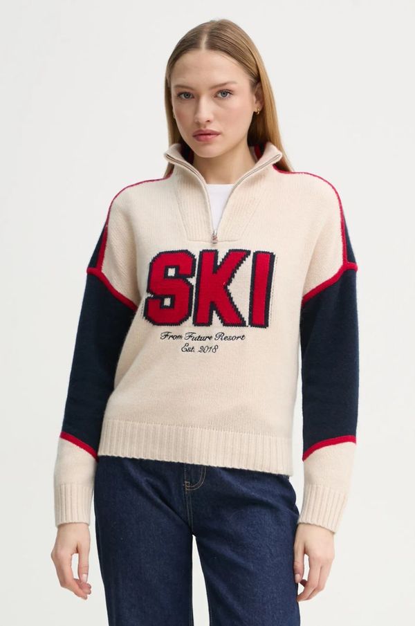 From Future Pulover iz kašmirja FROM FUTURE bež barva, WPM02198