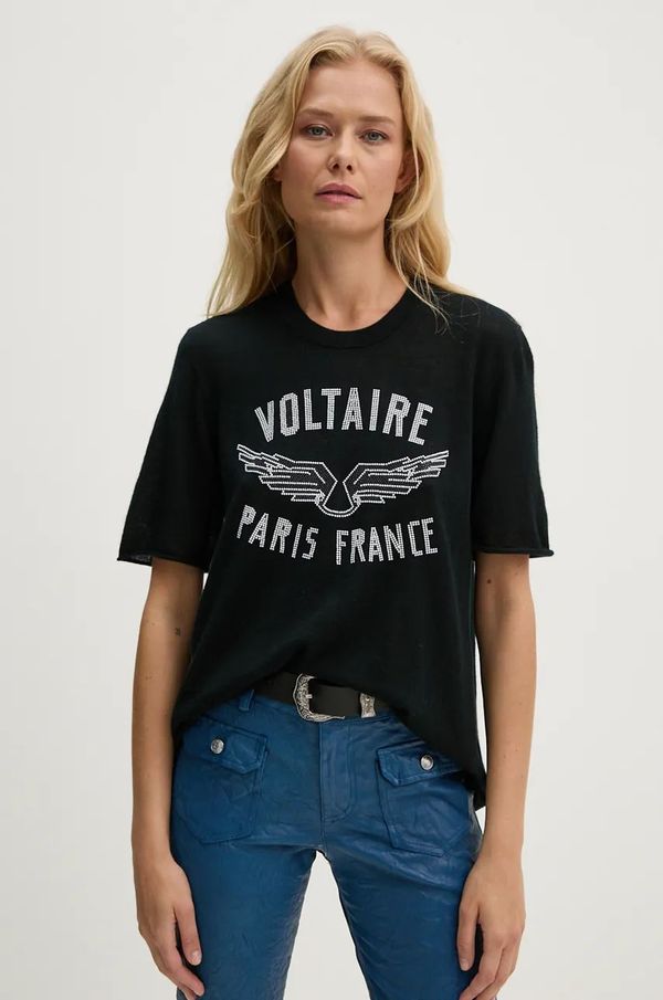 Zadig&Voltaire Pulover iz kašmirja ZADIG&VOLTAIRE črna barva, KWSW01676