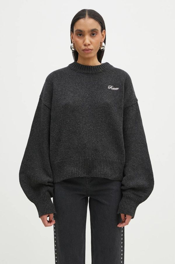 Rotate Pulover iz merino volne Rotate črna barva, 1133771745