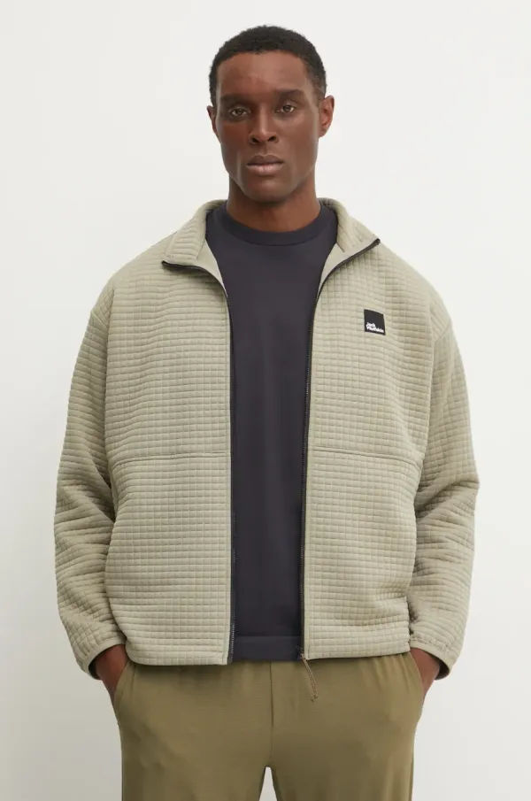 Jack Wolfskin Pulover Jack Wolfskin Mogari moški, bež barva, A63846