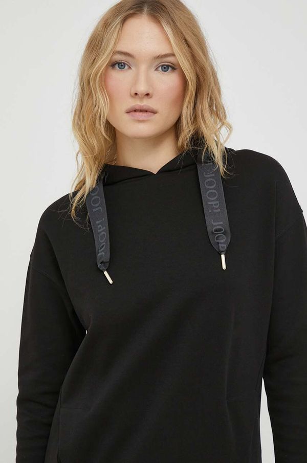 Joop! Pulover Joop! ženska, črna barva, s kapuco