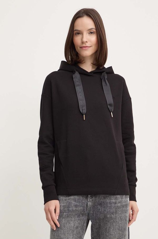 Joop! Pulover Joop! ženski, črna barva, s kapuco, 30029781