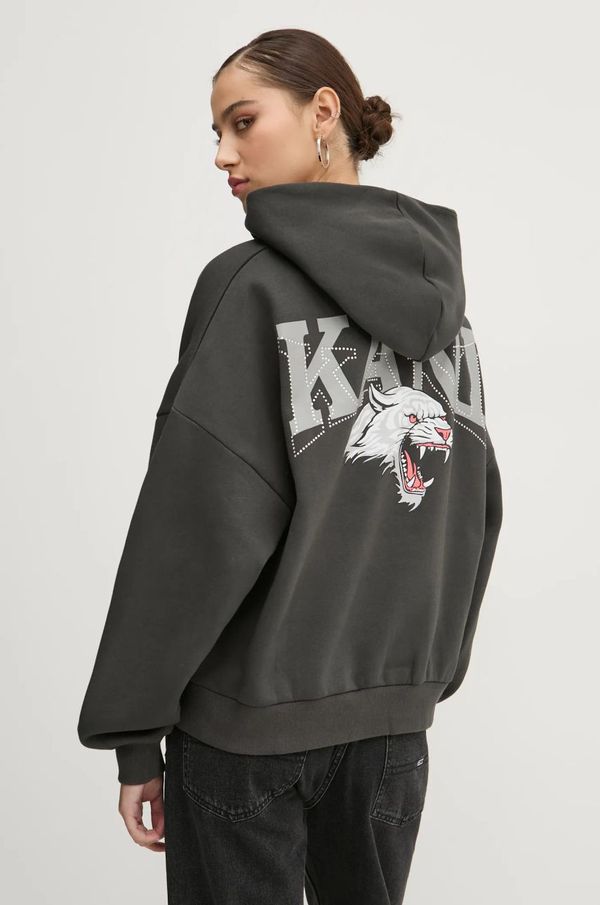 Karl Kani Pulover Karl Kani ženski, siva barva, s kapuco, 61210047