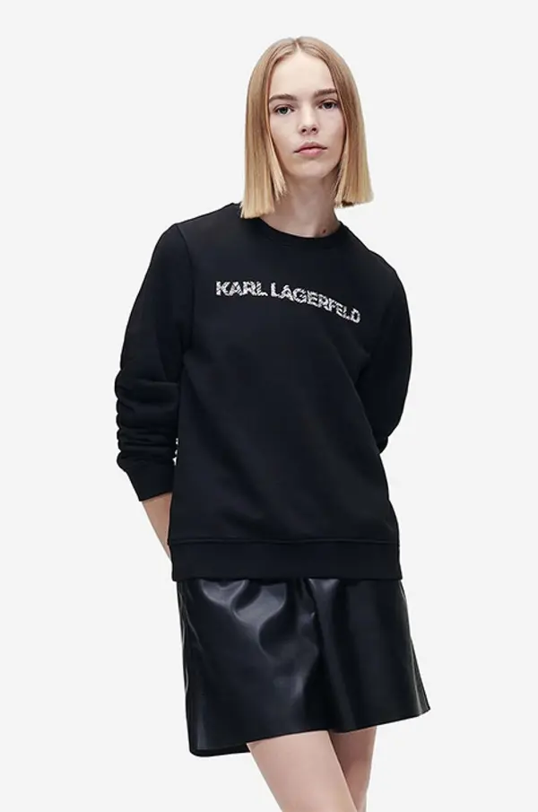 Karl Lagerfeld Pulover Karl Lagerfeld Elongated Logo Zebra Sweat
