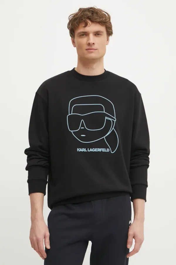 Karl Lagerfeld Pulover Karl Lagerfeld moški, črna barva, 551900.705176