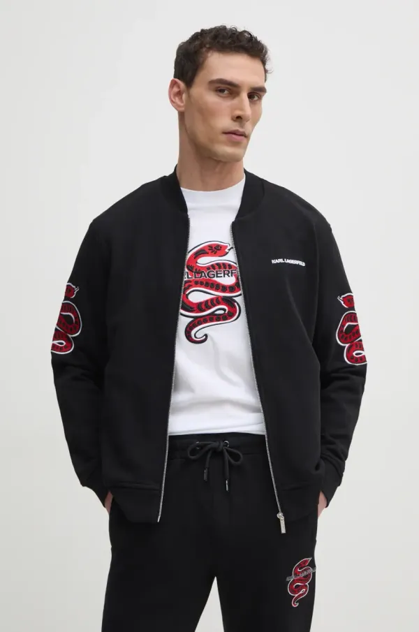 Karl Lagerfeld Pulover Karl Lagerfeld moški, črna barva, 551900.705403