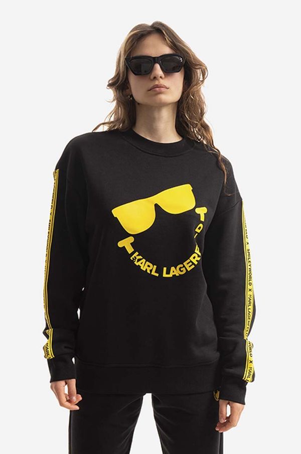 Karl Lagerfeld Pulover Karl Lagerfeld Unisex Smiley Sweatshirt črna barva