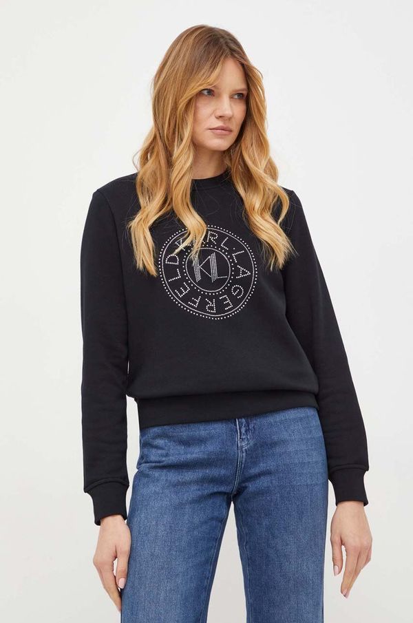 Karl Lagerfeld Pulover Karl Lagerfeld ženska, črna barva