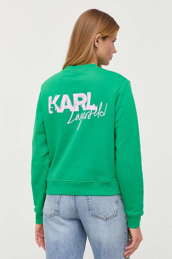 Karl Lagerfeld Pulover Karl Lagerfeld ženska, zelena barva