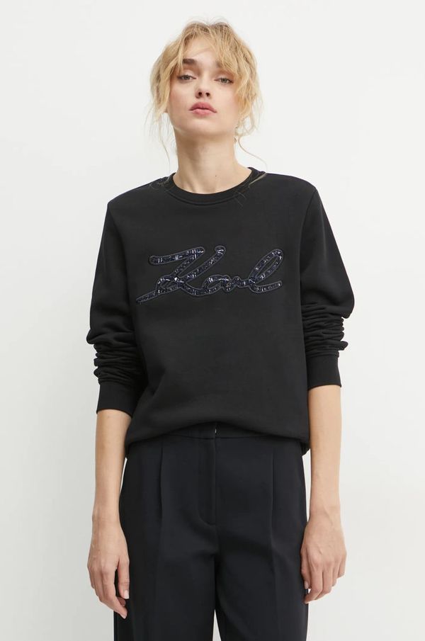 Karl Lagerfeld Pulover Karl Lagerfeld ženski, črna barva, A1W20094