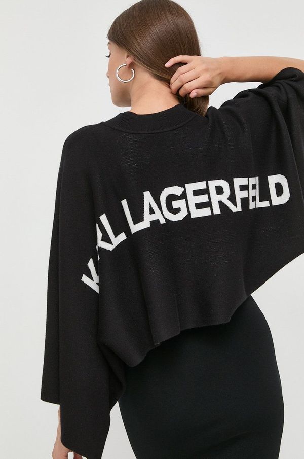 Karl Lagerfeld Pulover Karl Lagerfeld ženski, črna barva,