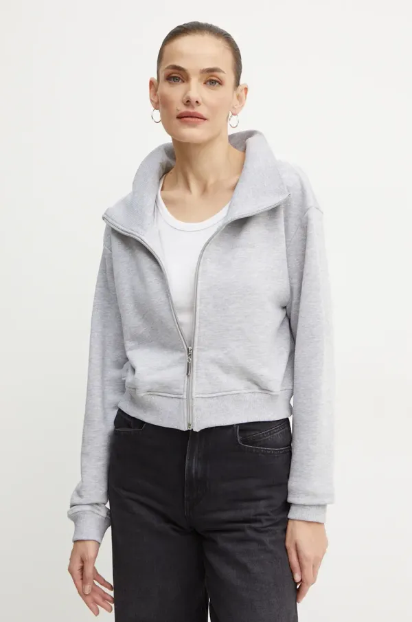 La Mania Pulover La Mania ženski, siva barva, RIPPLE