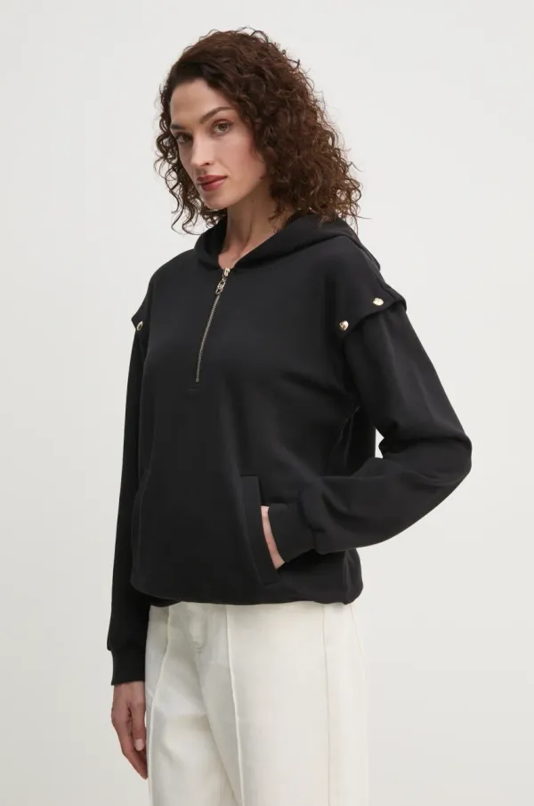 Liu Jo Pulover Liu Jo ženski, črna barva, s kapuco, TA5049 FS000