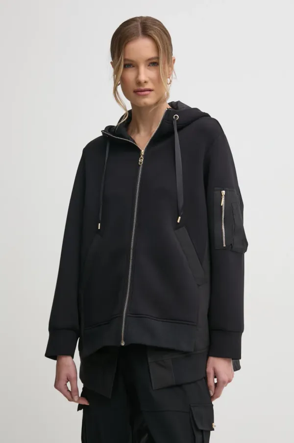 Liu Jo Pulover Liu Jo ženski, črna barva, s kapuco, TA5083 J4879