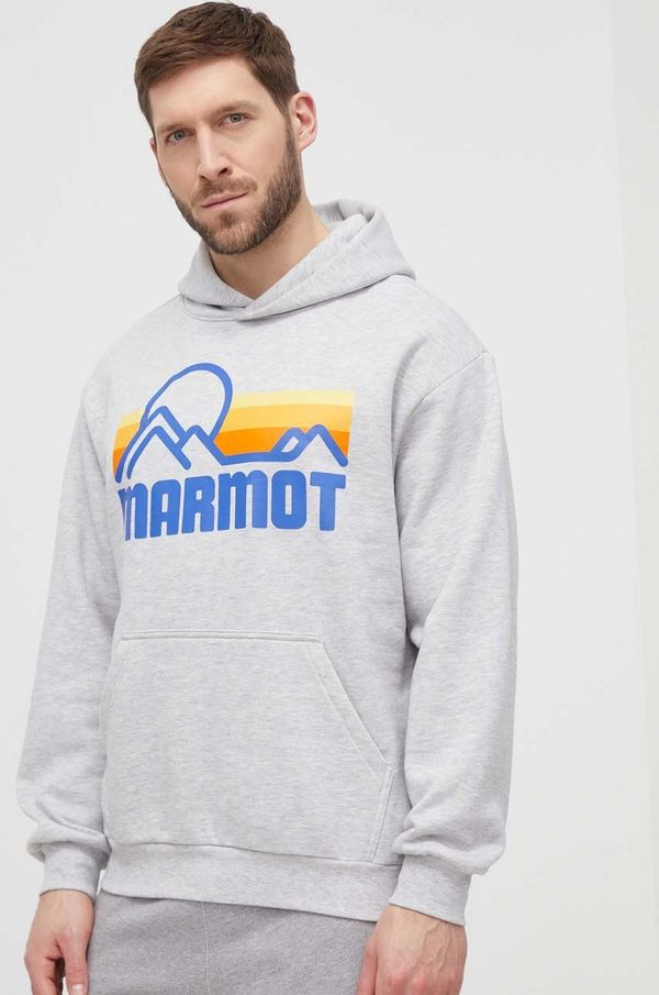 Marmot Pulover Marmot moška, siva barva, s kapuco