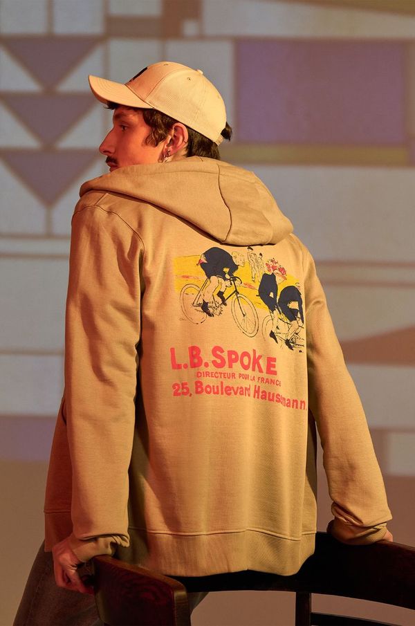 Medicine Pulover Medicine moška, bež barva, s kapuco