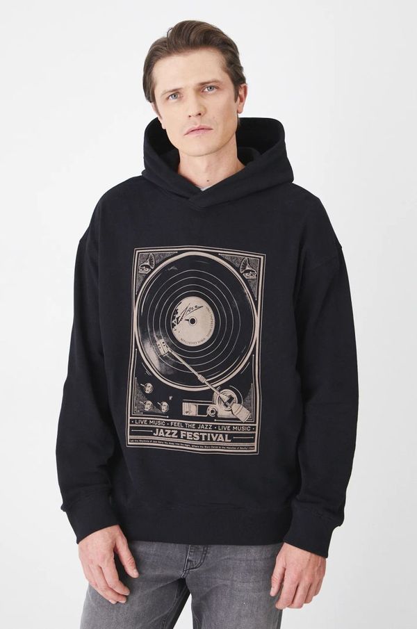 Medicine Pulover Medicine moška, črna barva, s kapuco