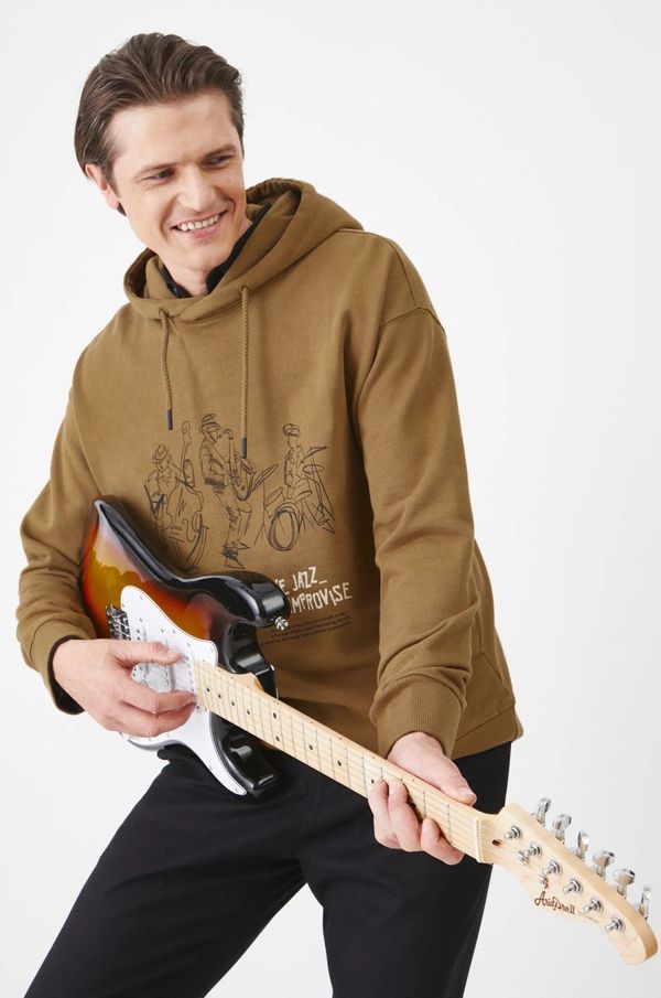 Medicine Pulover Medicine moška, rjava barva, s kapuco