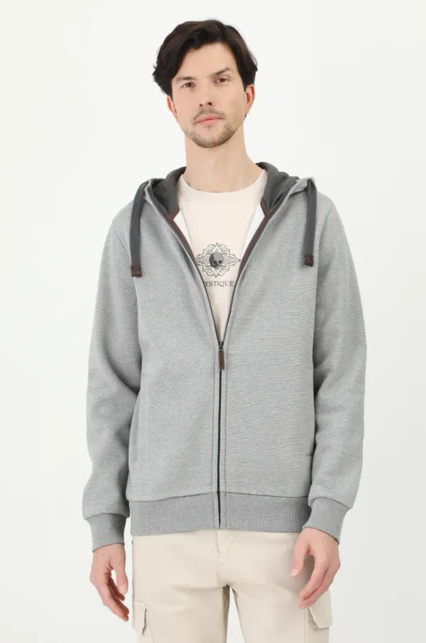 Medicine Pulover Medicine moška, siva barva, s kapuco