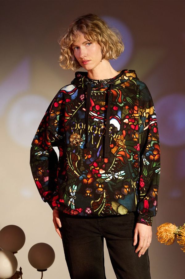 Medicine Pulover Medicine ženska, črna barva, s kapuco