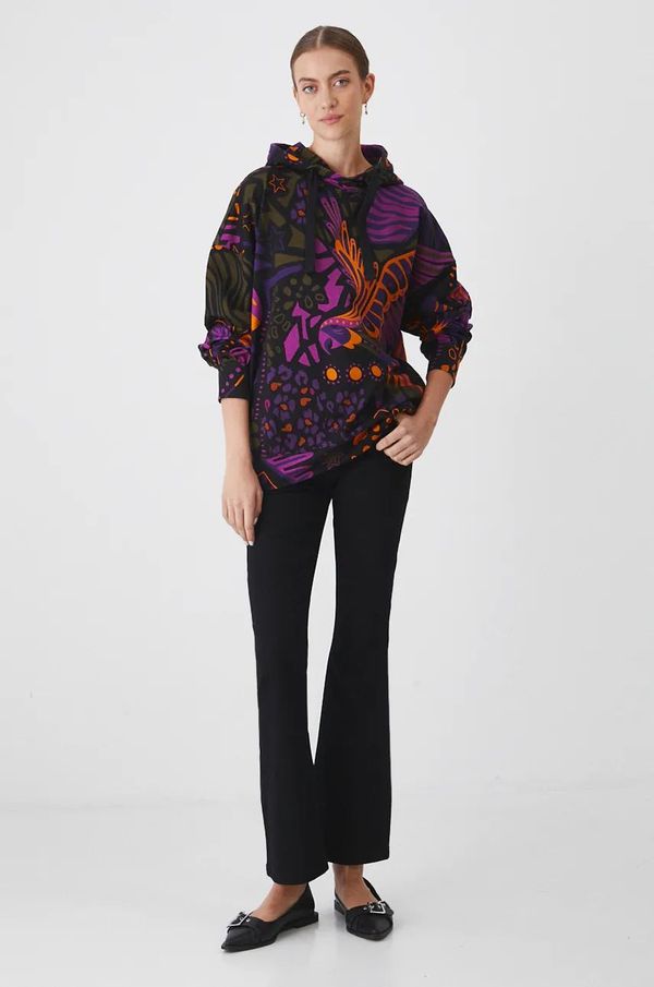 Medicine Pulover Medicine ženska, črna barva, s kapuco