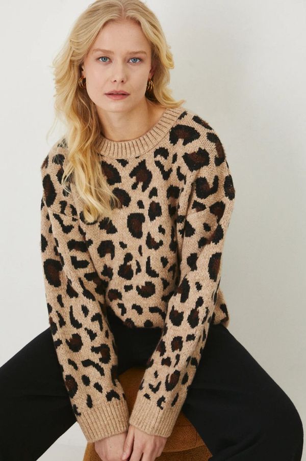 Medicine Pulover Medicine ženski, bež barva