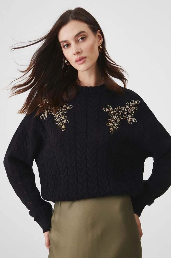 Medicine Pulover Medicine ženski, črna barva