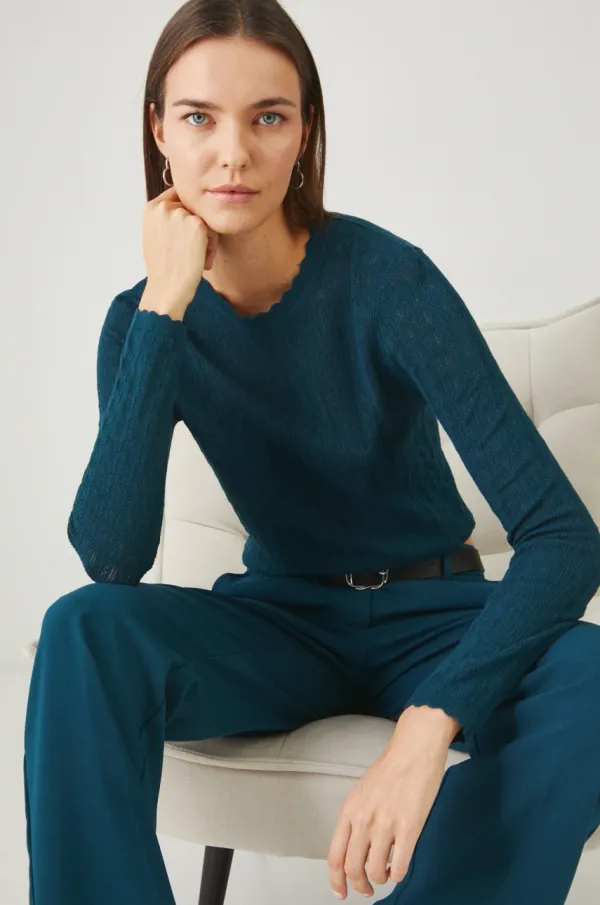 Medicine Pulover Medicine ženski, turkizna barva