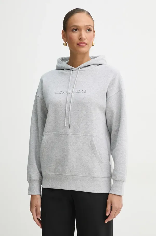 MICHAEL Michael Kors Pulover MICHAEL Michael Kors ženski, siva barva, s kapuco, MR551QC5MF