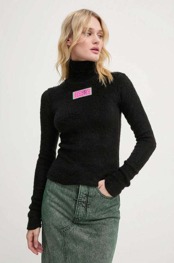MM6 Maison Margiela Pulover MM6 Maison Margiela ženski, črna barva, S62NH0035.M20045
