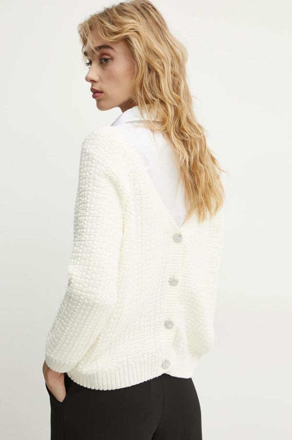 Morgan Pulover Morgan MREVE ženski, bež barva, MREVE