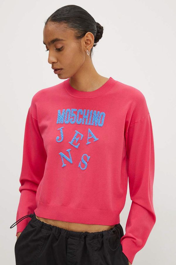 Moschino Jeans Pulover Moschino Jeans ženski, roza barva, 0925.8205