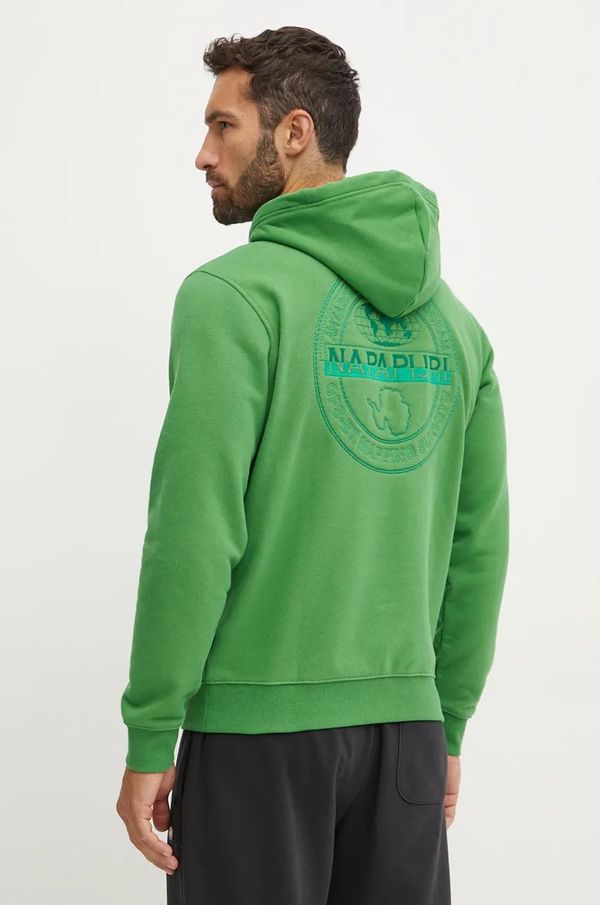 Napapijri Pulover Napapijri B-Kander moški, zelena barva, s kapuco, NP0A4I9TG1T1