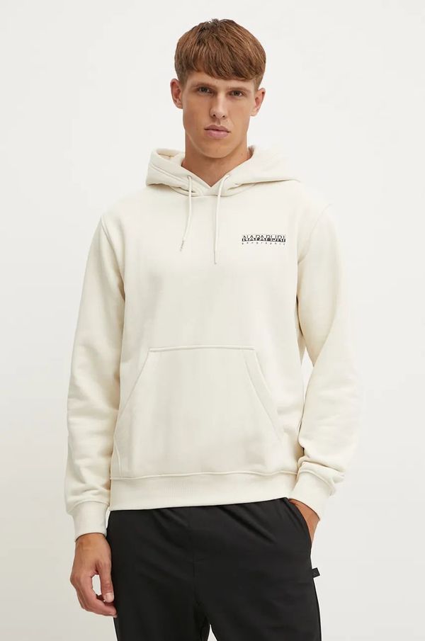 Napapijri Pulover Napapijri B-Linth moški, bež barva, s kapuco, NP0A4I9RN1J1