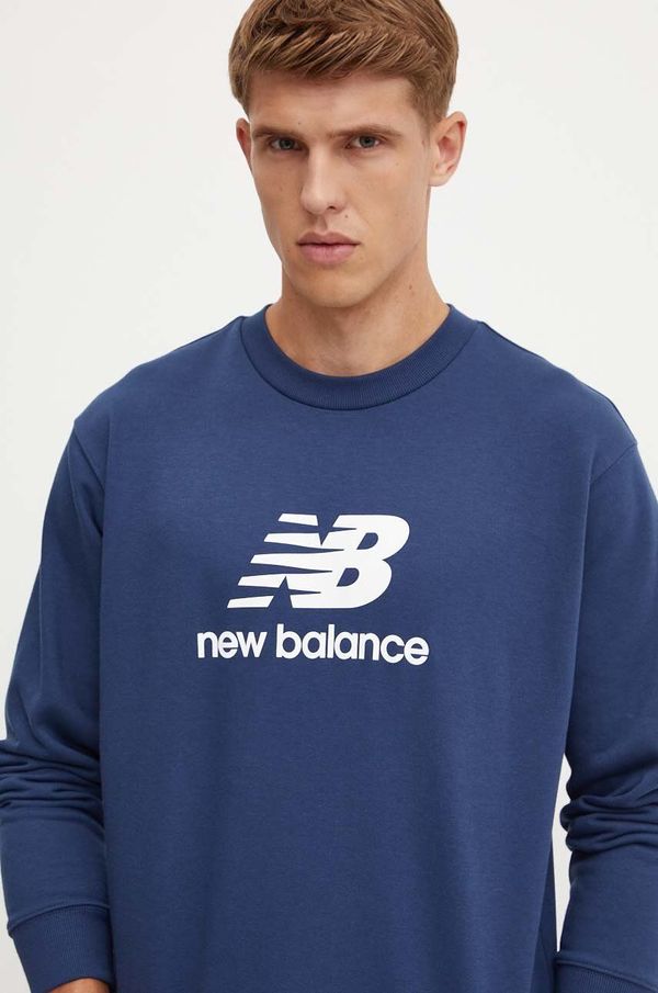 New Balance Pulover New Balance moški, mornarsko modra barva, MT41500NNY