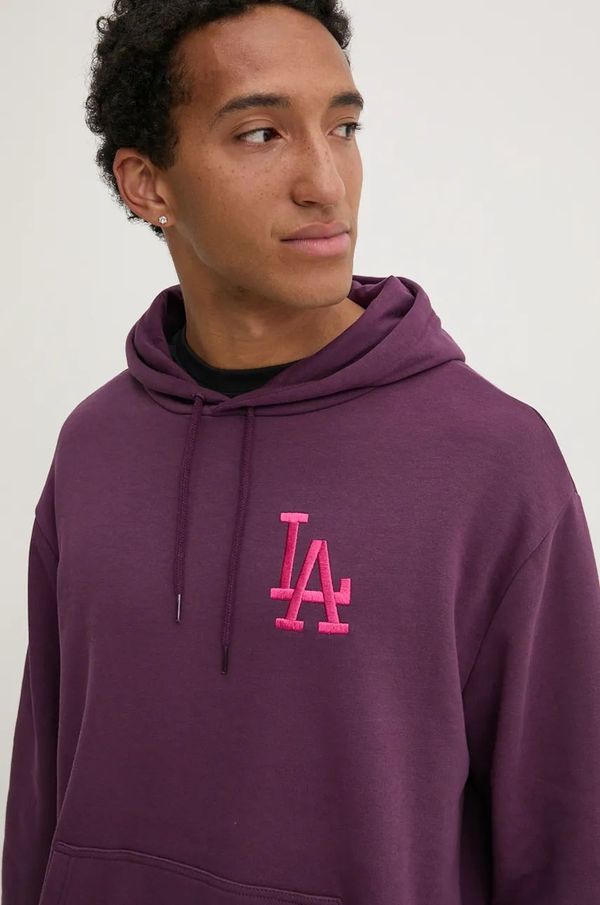 New Era Pulover New Era LOS ANGELES DODGERS moški, bordo barva, s kapuco, 60564750