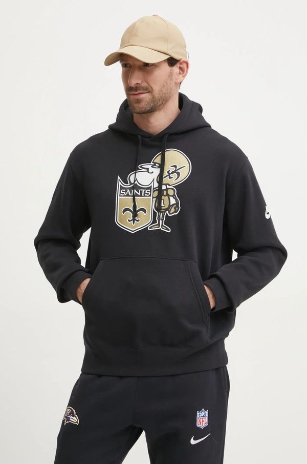 Nike Pulover Nike New Orleans Saints moški, črna barva, s kapuco, NKDK-00A-7WV-13L