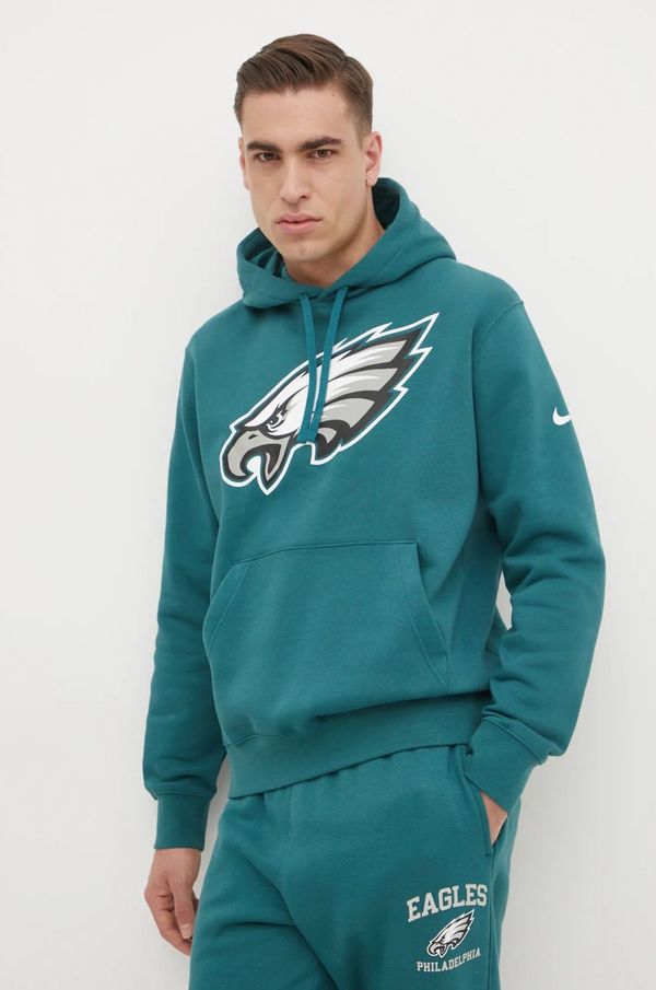 Nike Pulover Nike Philadelphia Eagles moški, zelena barva, s kapuco, NKDK-3JD-86-N09