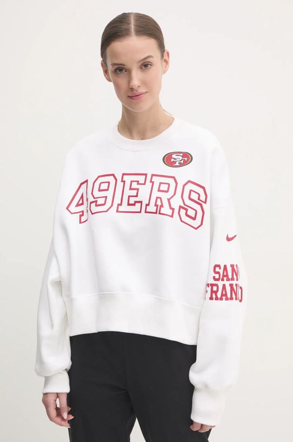 Nike Pulover Nike San Francisco 49ers ženski, bela barva, 01D7-11QR-73-AZ1