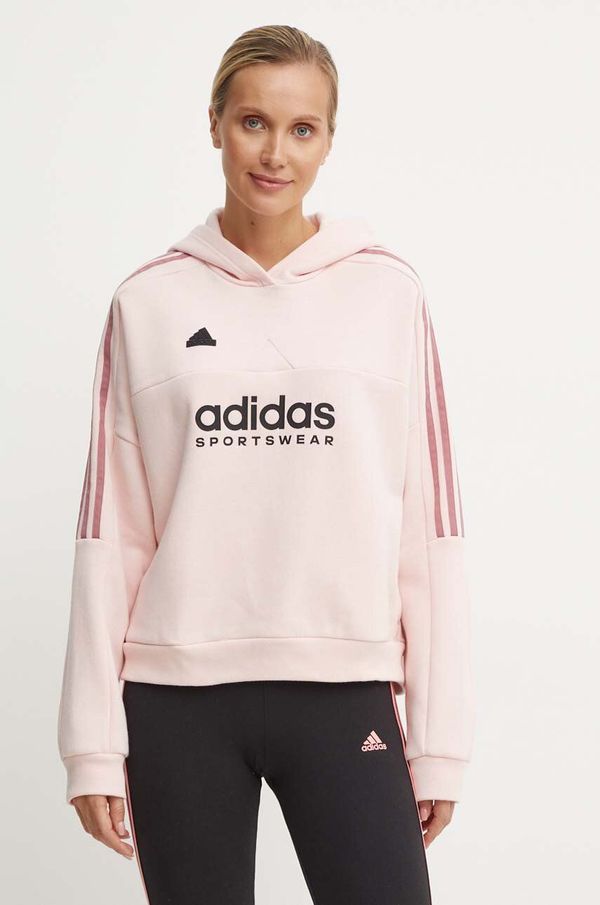 adidas Pulover od trenirke adidas Tiro roza barva, s kapuco, IX3527