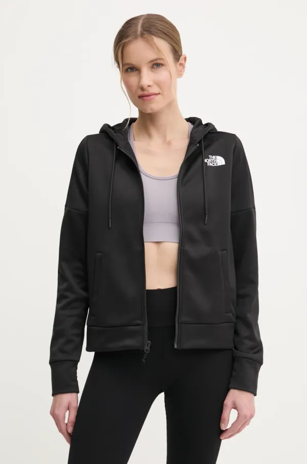 The North Face Pulover od trenirke The North Face Reaxion črna barva, s kapuco, NF0A8CNRJK31