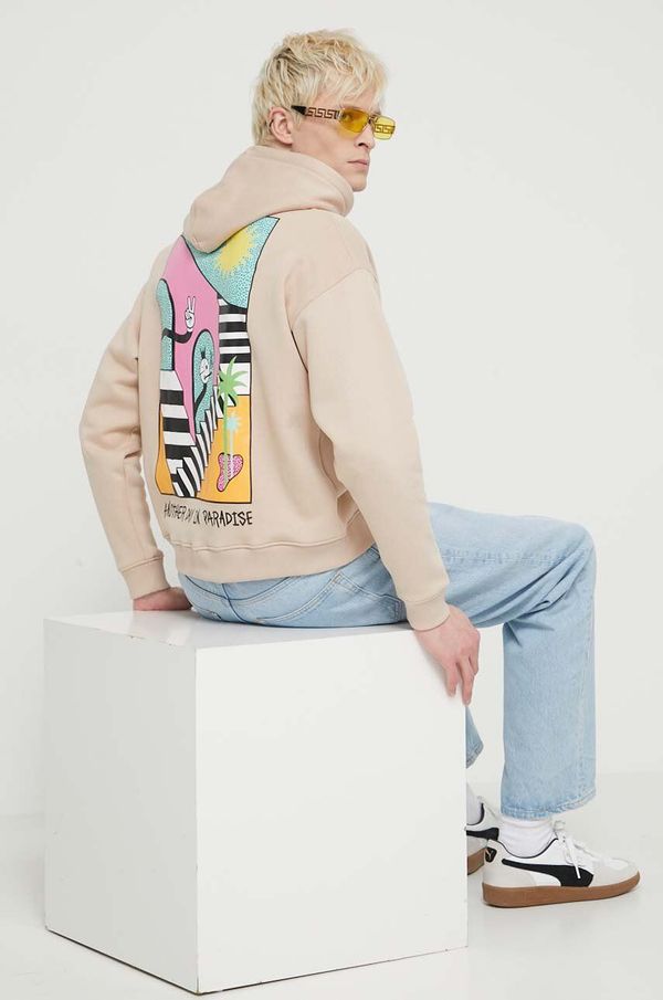 On Vacation Pulover On Vacation Another Day in Paradise bež barva, s kapuco, OVC LH34