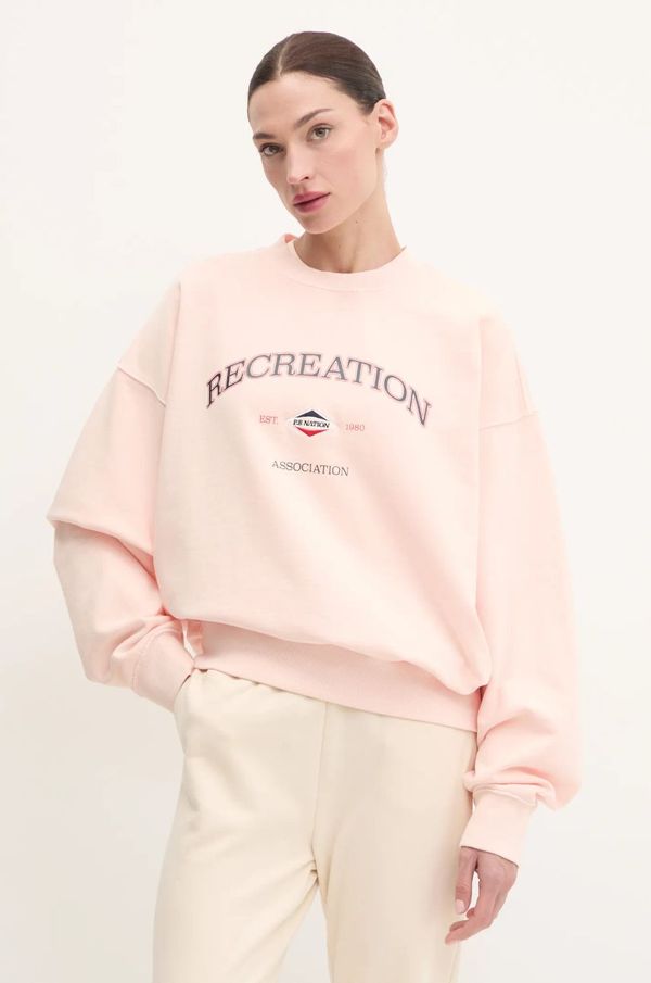 P.E Nation Pulover P.E Nation Recreation ženski, roza barva, 244F404