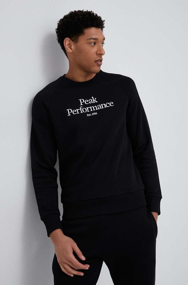Peak Performance Pulover Peak Performance moška, črna barva, s kapuco