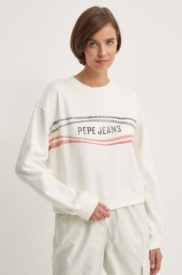 Pepe Jeans Pulover Pepe Jeans EDELINE ženski, bež barva, PL581444