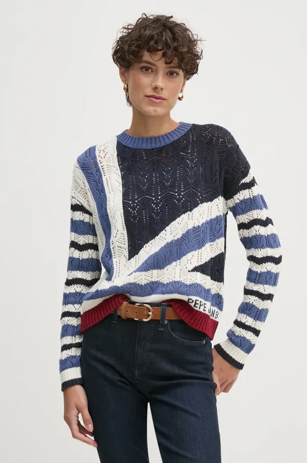 Pepe Jeans Pulover Pepe Jeans HARLOW ženski, mornarsko modra barva, PL702202