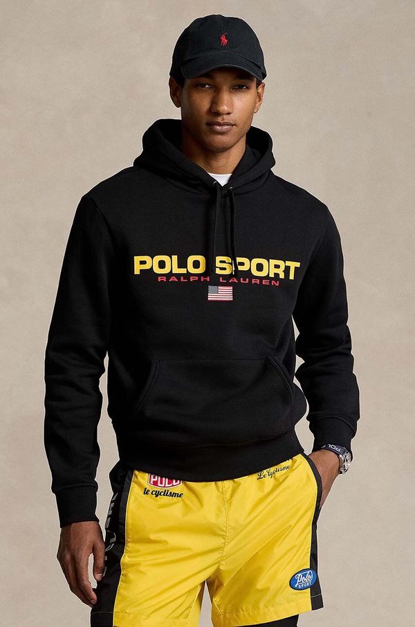 Polo Ralph Lauren Pulover Polo Ralph Lauren moška, črna barva, s kapuco