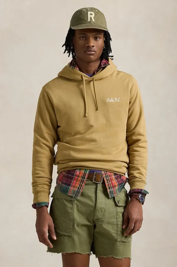 Polo Ralph Lauren Pulover Polo Ralph Lauren moški, bež barva, s kapuco, 710958449