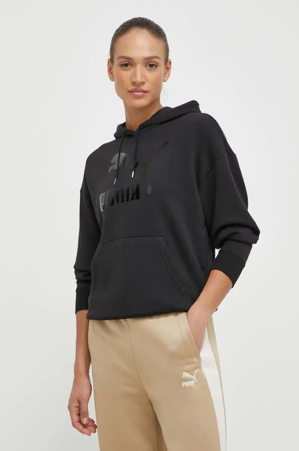 Puma Pulover Puma CLASSICS Shiny Logo Hoodie