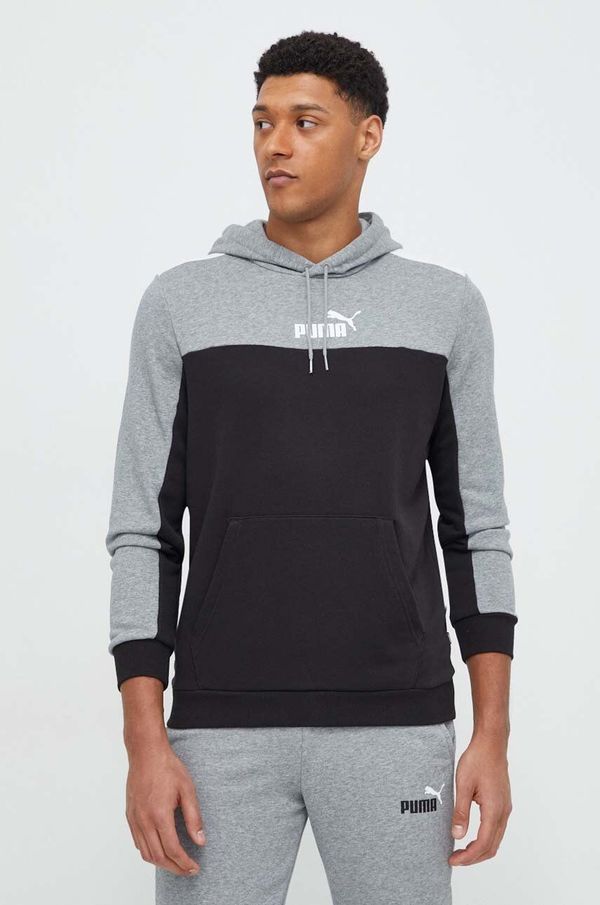 Puma Pulover Puma moška, črna barva, s kapuco